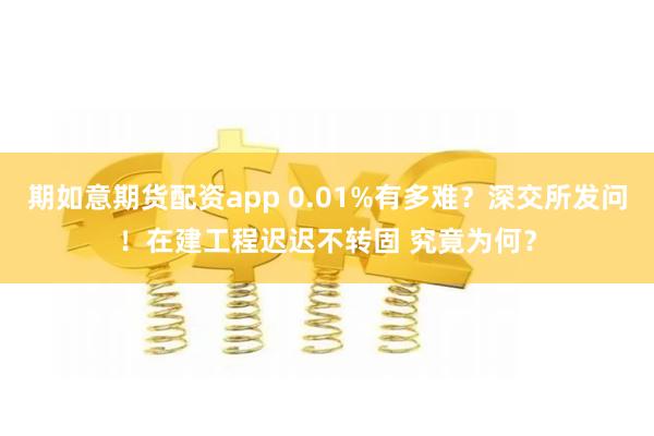 期如意期货配资app 0.01%有多难？深交所发问！在建工程迟迟不转固 究竟为何？